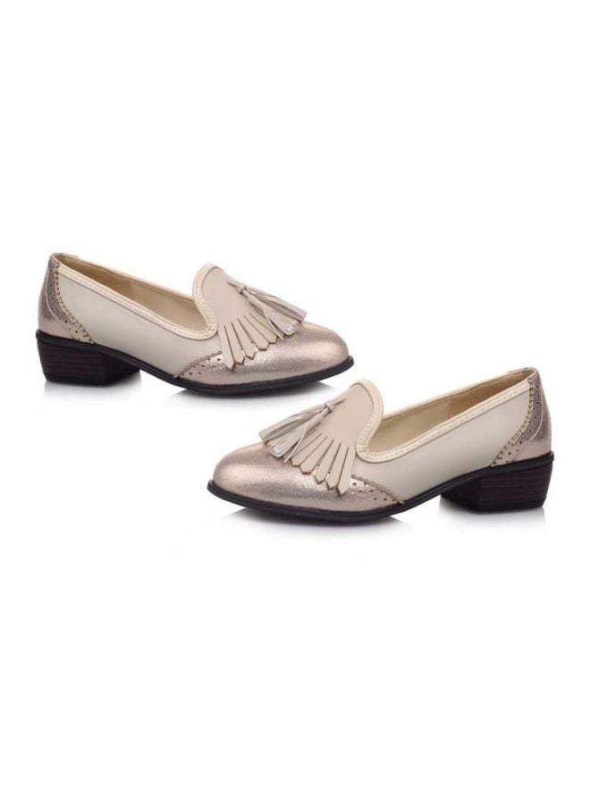 HUSK'SWARE - Leather Pull-On Comfort Flat Beige - Image 1