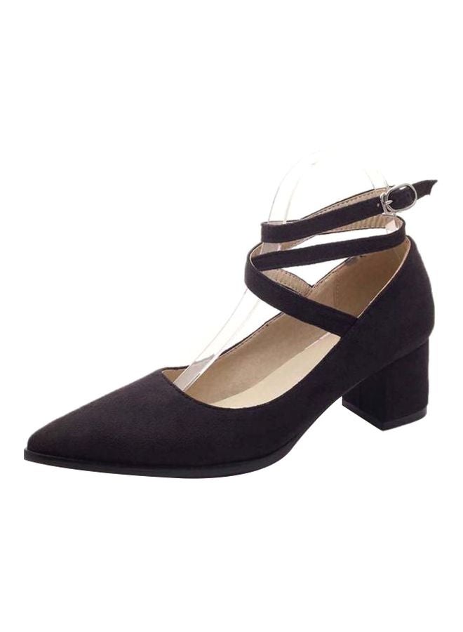 HUSK'SWARE Leather Buckle Comfort Pumps Black  - Image 1