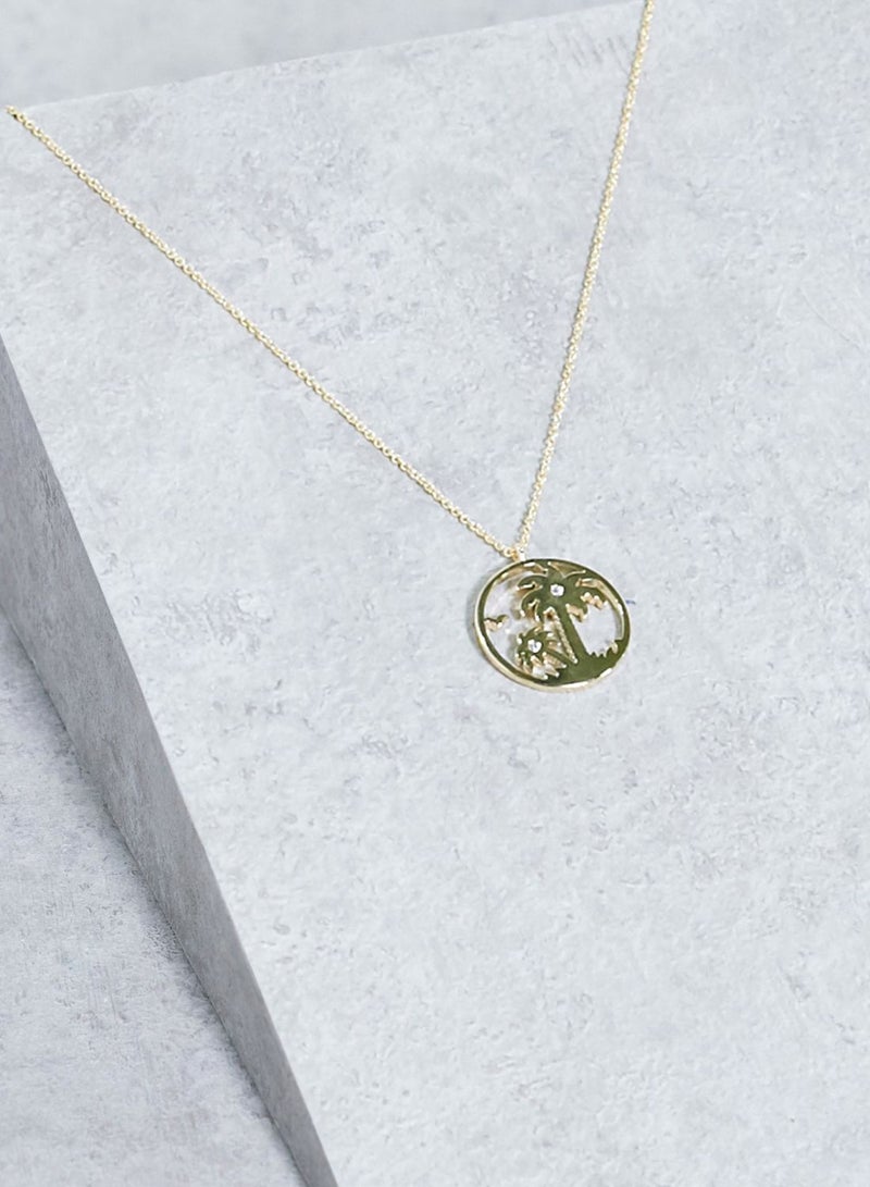 ORELIA LONDON Palm Tree Cut Out Necklace - Image 1