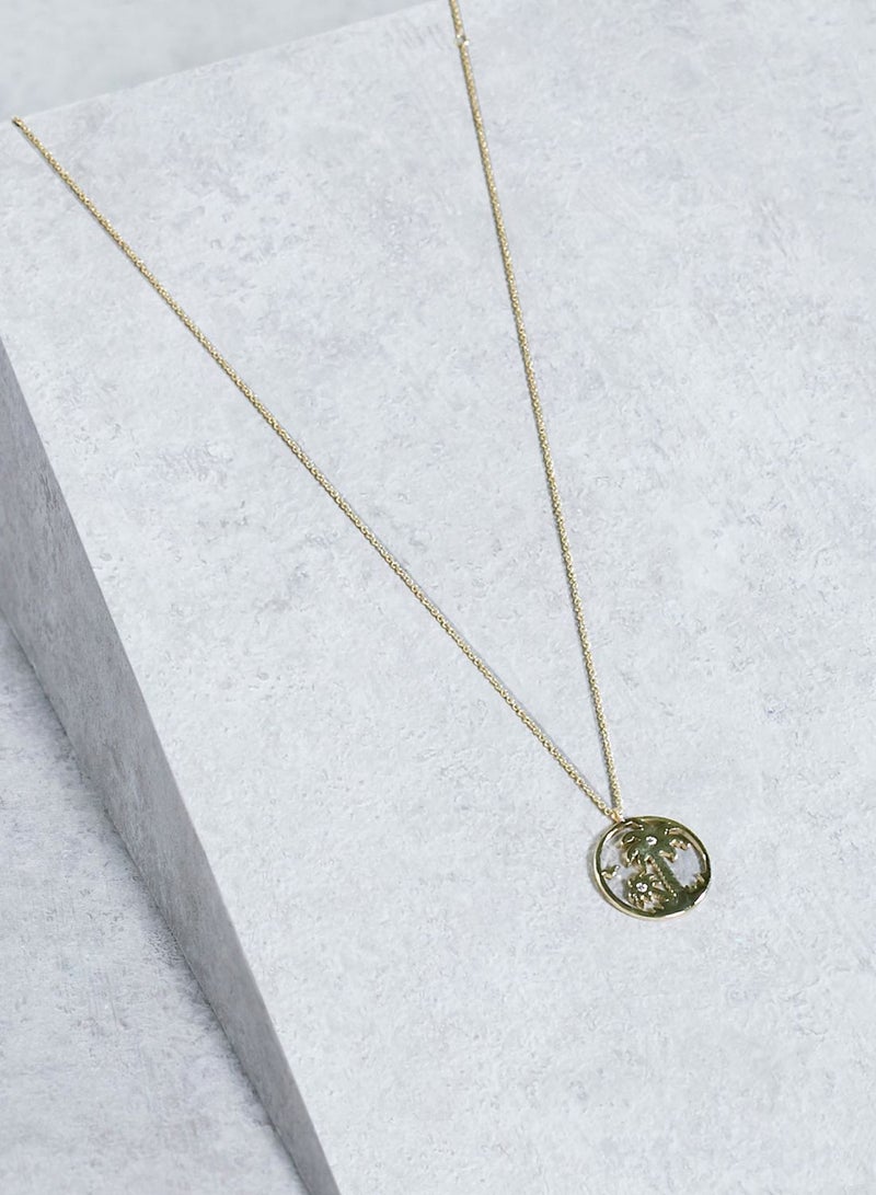 ORELIA LONDON Palm Tree Cut Out Necklace - Image 3