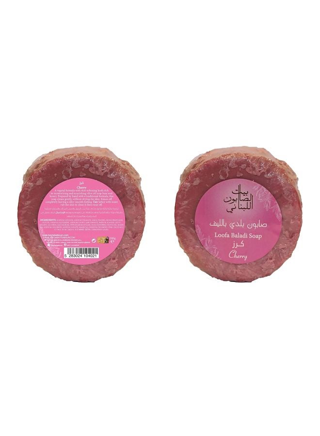 BAYT AL SABOUN AL LOUBNANI - Cherry Loofa Baladi Soap 300grams - Image 1
