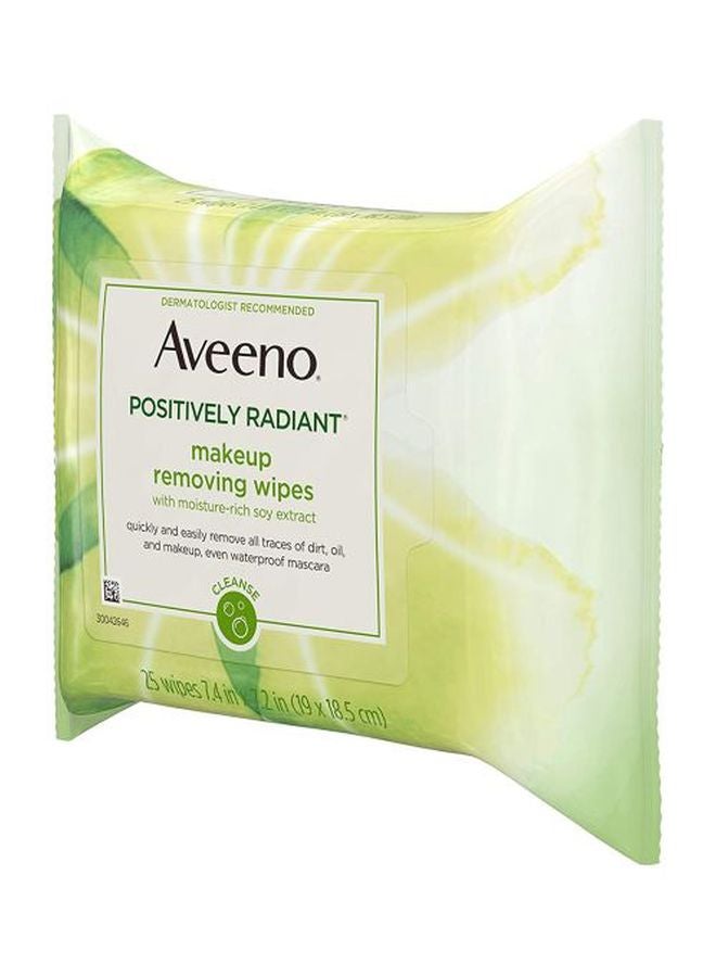 Aveeno Positively Radiant Makeup Removing Wipe, 25 Count 7.4x7.2inch - Image 4