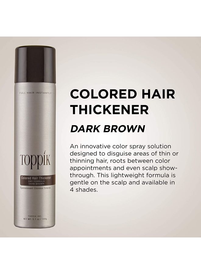 Toppik Colored Hair Thickener Dark Brown Hair Color Hair Spray 144 Grams Dark Brown 144grams  - Image 5