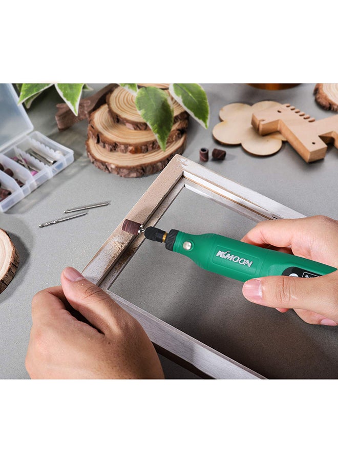 5-Speed Speed Speed Adjustment Mini Electric Grinder Tool Set USB Charging Grinding Machine for Jade Carving Wood Punching Metal Grinding Polishing Green 21.0x7.0x5.5cm  - Image 3