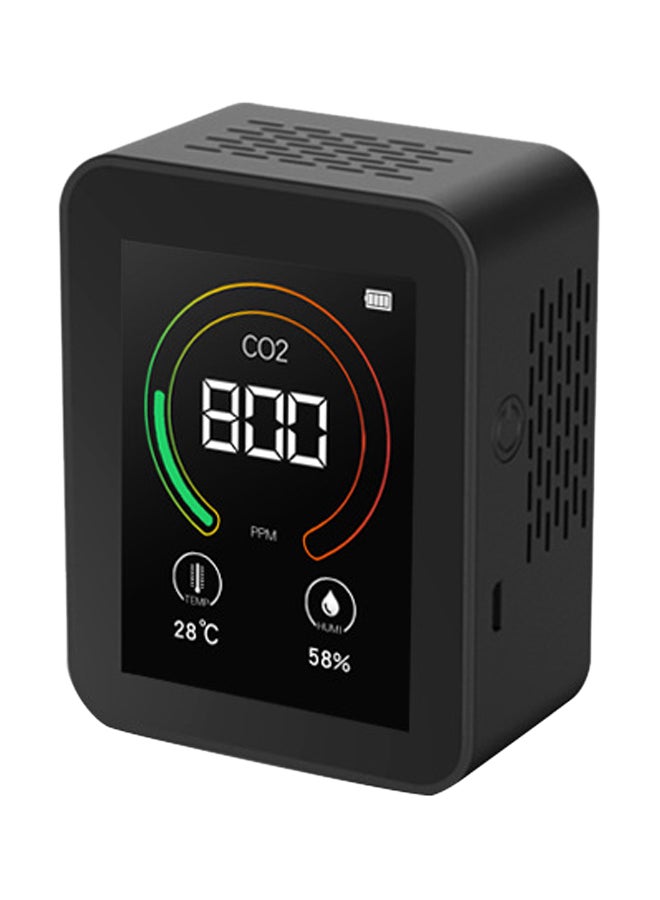 Intelligent Big Screen CO2 Temperature Humidity Multipurpose Detect Tool Black 9.20X4.20X7.20cm  - Image 1