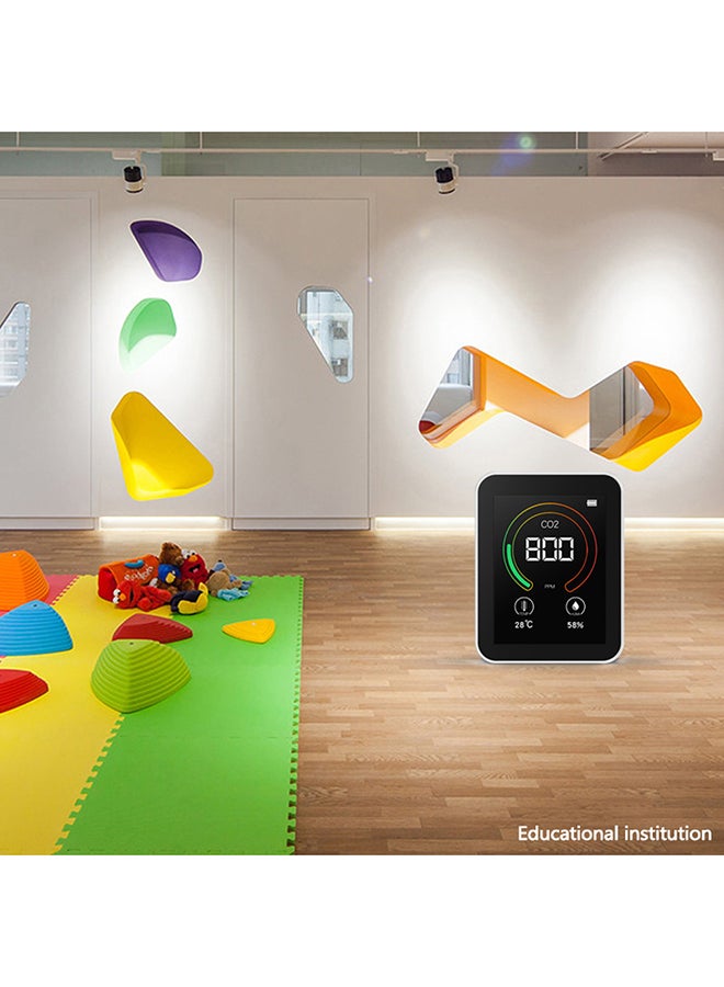 Intelligent Big Screen CO2 Temperature Humidity Multipurpose Detect Tool Black 9.20X4.20X7.20cm  - Image 2