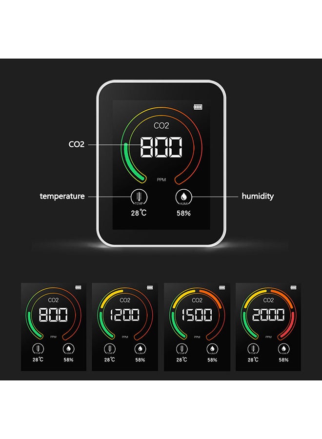Intelligent Big Screen CO2 Temperature Humidity Multipurpose Detect Tool Black 9.20X4.20X7.20cm  - Image 3