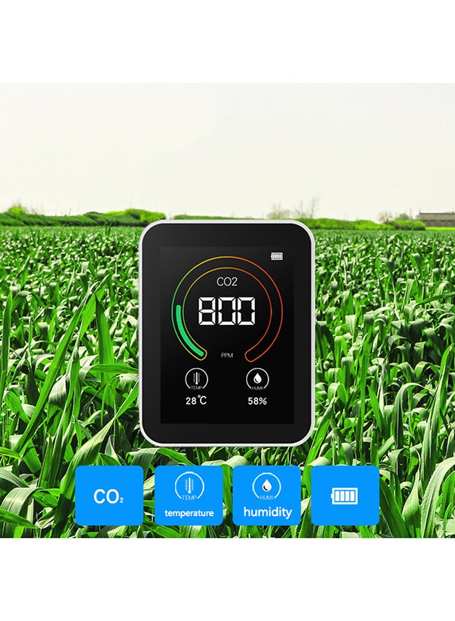 Intelligent Big Screen CO2 Temperature Humidity Multipurpose Detect Tool Black 9.20X4.20X7.20cm  - Image 5