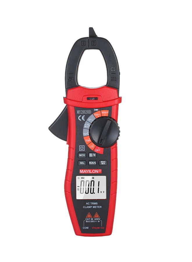MAYILON Digital AC Current Clamp Meter DC Current & Relative Value Available Black & Red 28.30X5.60X12.00cm - Image 1