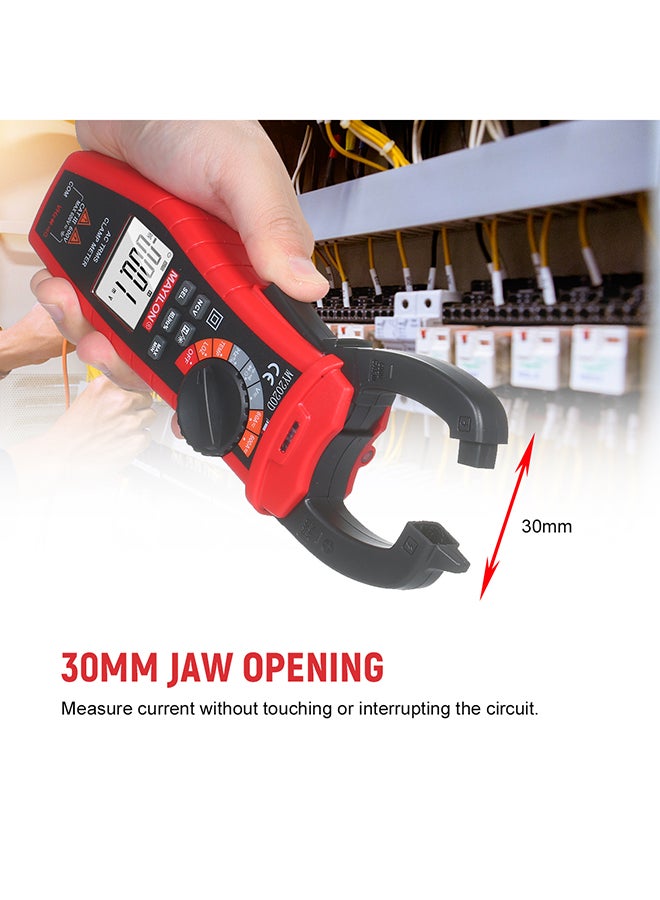 MAYILON Digital AC Current Clamp Meter DC Current & Relative Value Available Black & Red 28.30X5.60X12.00cm - Image 4