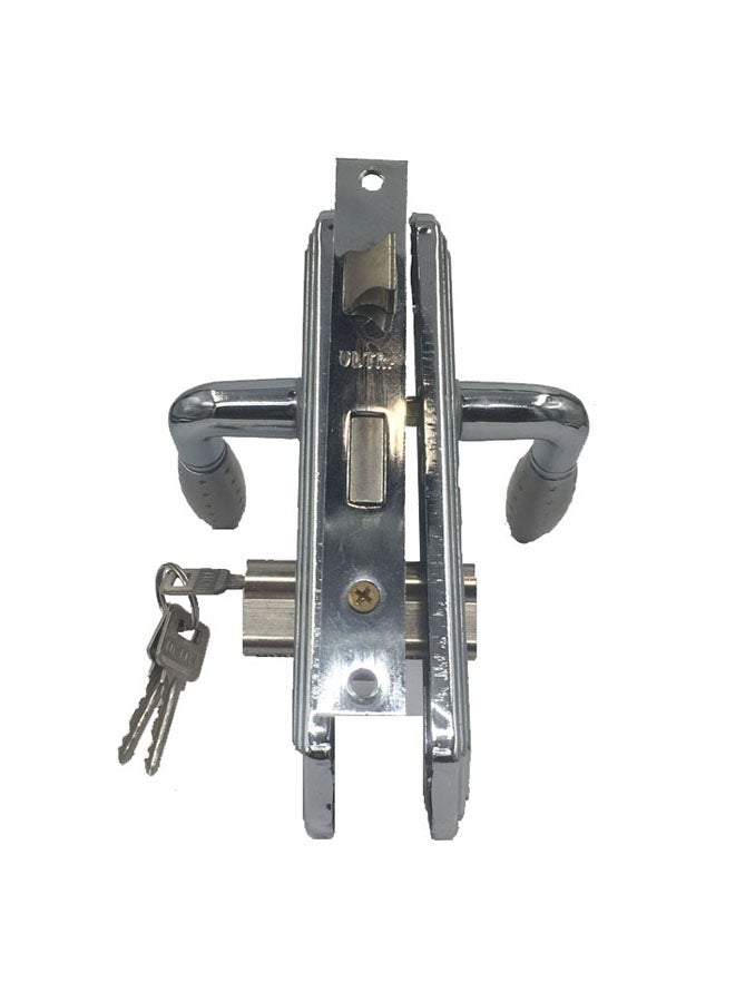 Iron aluminum door handle set silver 58mm Silver - Image 3