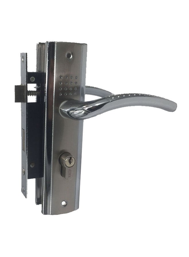 Iron aluminum door handle set silver 58mm Silver 58mm - Image 1