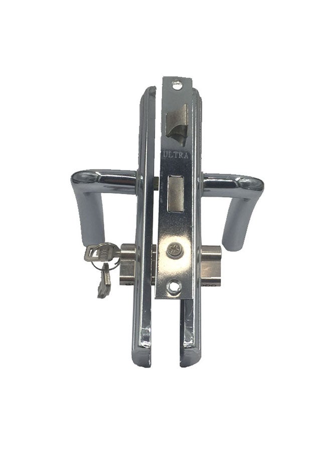 Iron aluminum door handle set silver 58mm Silver 58mm - Image 2