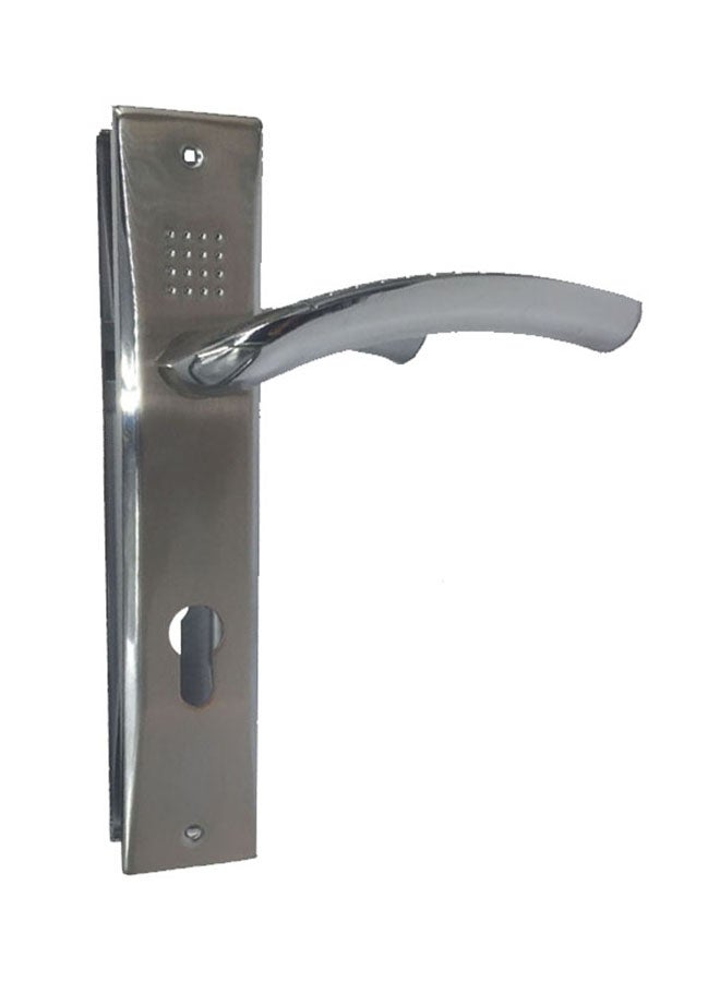 Iron aluminum door handle set silver 58mm Silver - Image 1