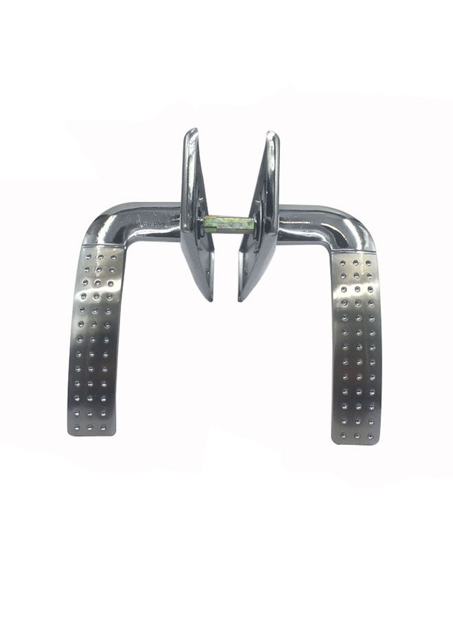 Iron aluminum door handle set silver 58mm Silver - Image 2