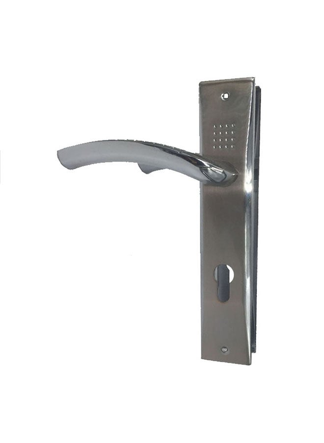 Iron aluminum door handle set silver 58mm Silver - Image 3