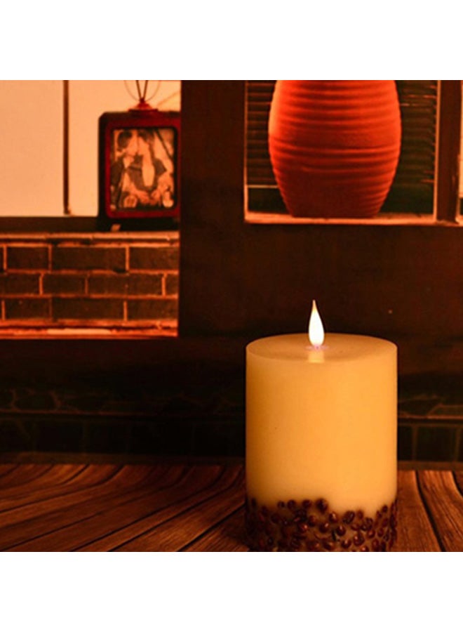 GLOW LIFE Shells Candle With 3D Moving Wick Warm White