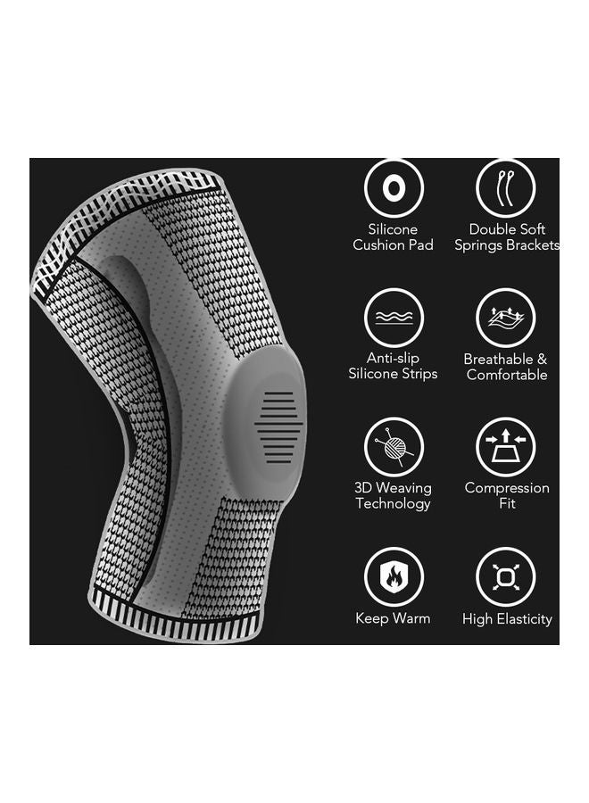 Generic 1pcs Knee Support Men Women Knee Brace with Side Stabilizers Silicone Pad Sports Knee Sleeves for Weightlifting Powerlifting Running XL 33*2*20cm  - Image 4