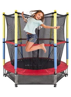 Children's Trampoline, 55-inch Mini Trampoline With Purse Seine and Safety Mat, Heavy Frame Round Trampoline 70 x 35 x 35cm