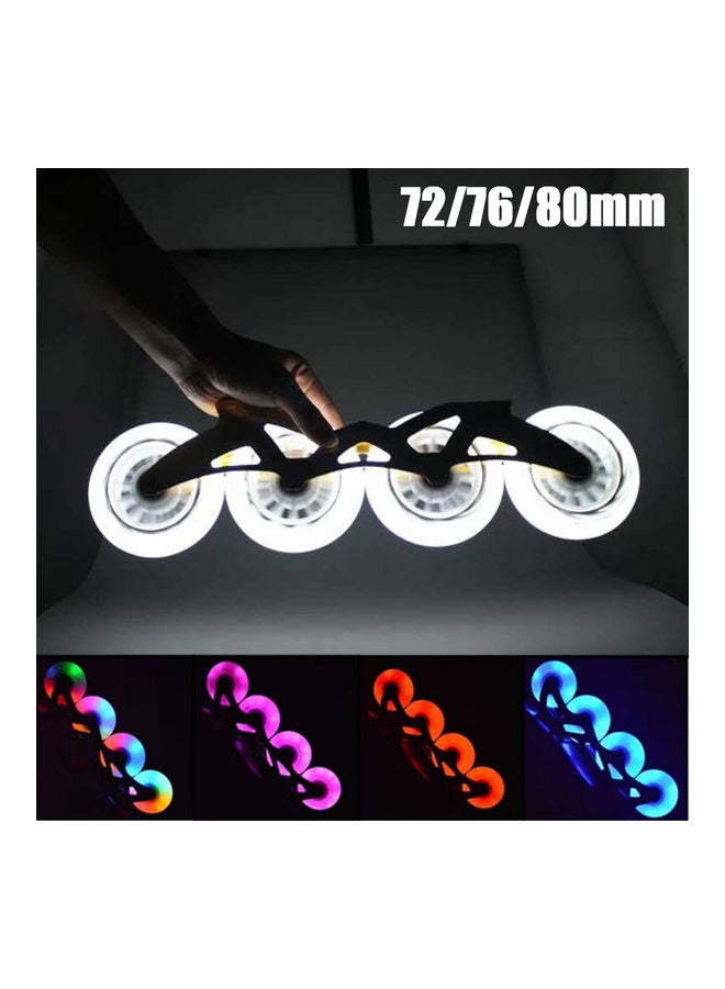 قطعتان من عجلات تزلج سريعة ومضيئة مقاس 80/76/72 مم للتزلج على الجليد 20*10*20سم - Image 2