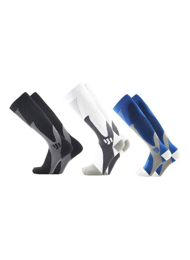 Generic Compression Socks Nursing Performance Socks Sport Socks for Men Women Cycling Running Football 3 Pairs Pack 2XL 2XL  - Image 1