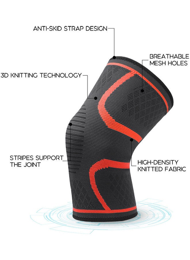 Generic 2-Piece Men Women Knee Pad Knee Compression Sleeve Knitted Fabric Joint Pain-Relief Football Knee Brace L Lcm  - Image 3