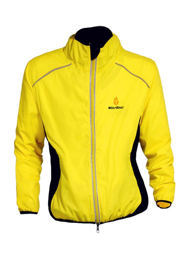 Generic WOLFBIKE Cycling Jersey Men Riding Breathable Jacket Cycle Clothing Bike Long Sleeve Wind Coat Yellow M M M - Image 1