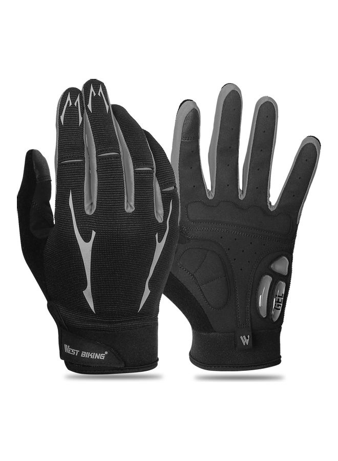Generic Mountain Bike Gloves Full Finger Touch Screen Gloves Anti-skid Cycling Gloves Wear-resistant Breathable Women and Men Gel Palm Mittens Shock-Absorbing MTB Gloves Road Bicycle Gloves M 24*4*21.5cm  - Image 1