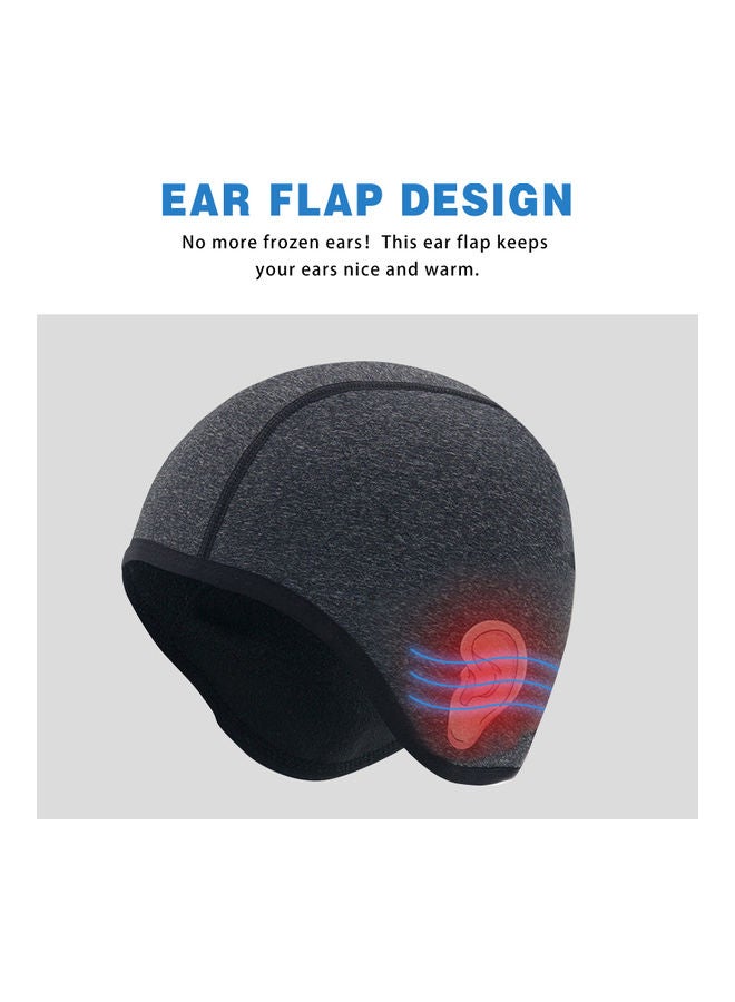 Generic Winter Skull Cap Helmet Liner Thermal Glasses Hole Ponytail Hole Fleece Snug Hat Athletic Motorcycle Cycling Running Beanie 10*4*8cm  - Image 3