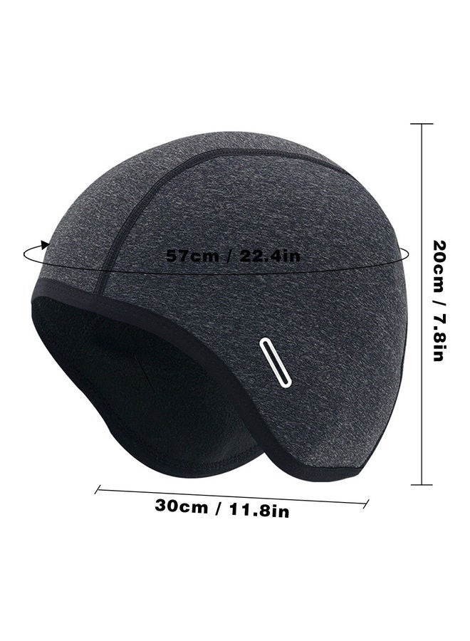 Generic Winter Skull Cap Helmet Liner Thermal Glasses Hole Ponytail Hole Fleece Snug Hat Athletic Motorcycle Cycling Running Beanie 10*4*8cm  - Image 4