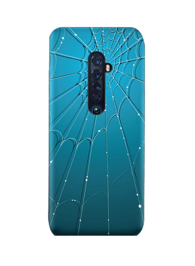 Protective Case Cover For  Oppo Reno2 Blue Spider Web Pattern