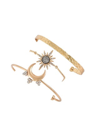 3-Piece Moon And Sun Designed Bracelet - v1605631720/N38548345A_1