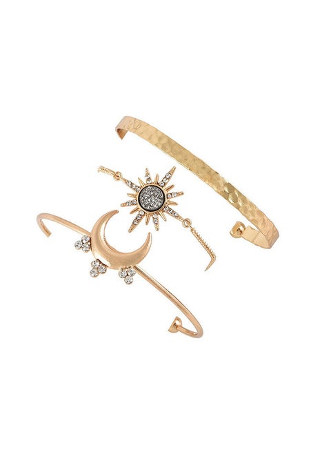 3-Piece Moon And Sun Designed Bracelet