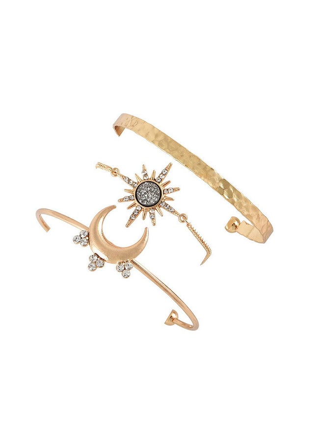 3-Piece Moon And Sun Designed Bracelet