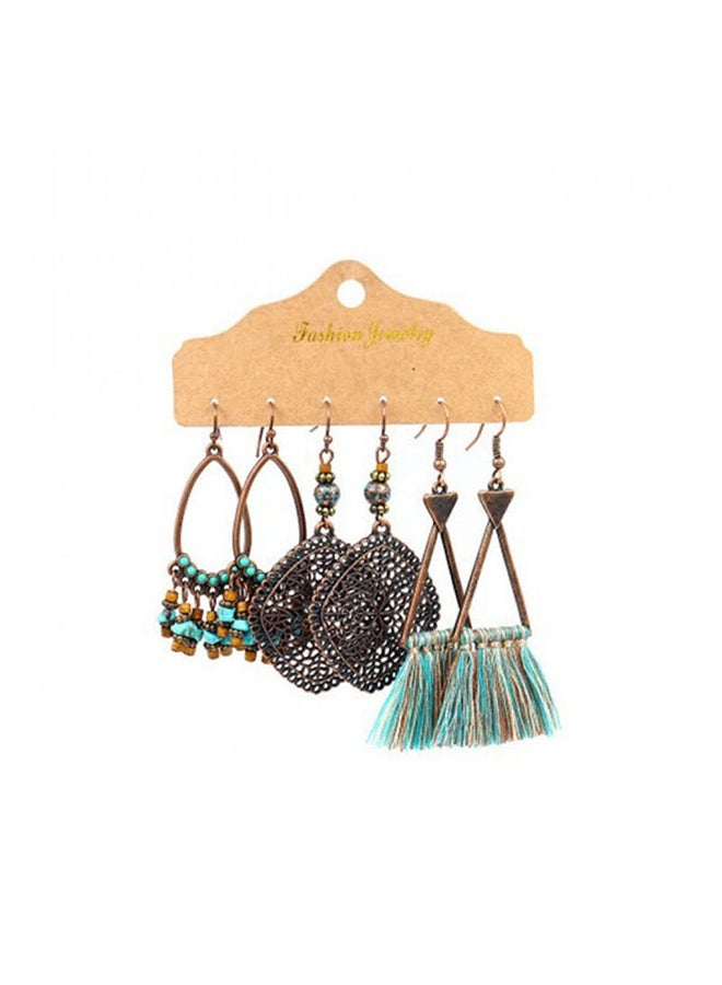 3-Piece Tassel Design Earrings Set