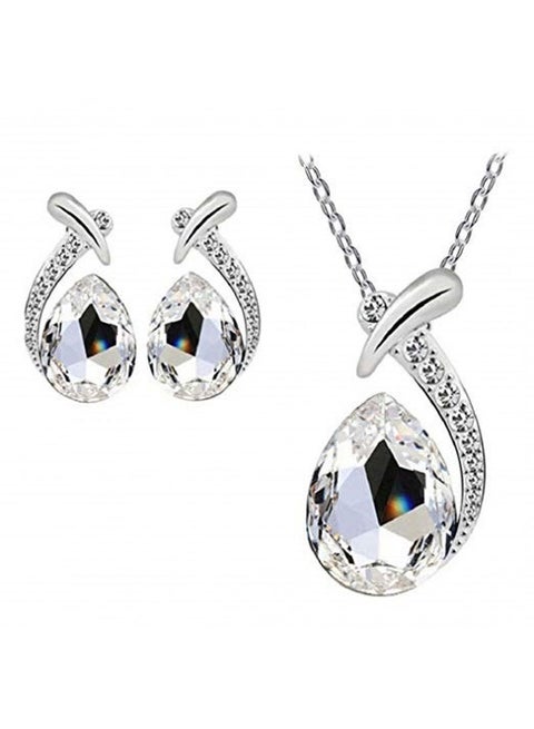Stone Studded Metal Jewelry Set