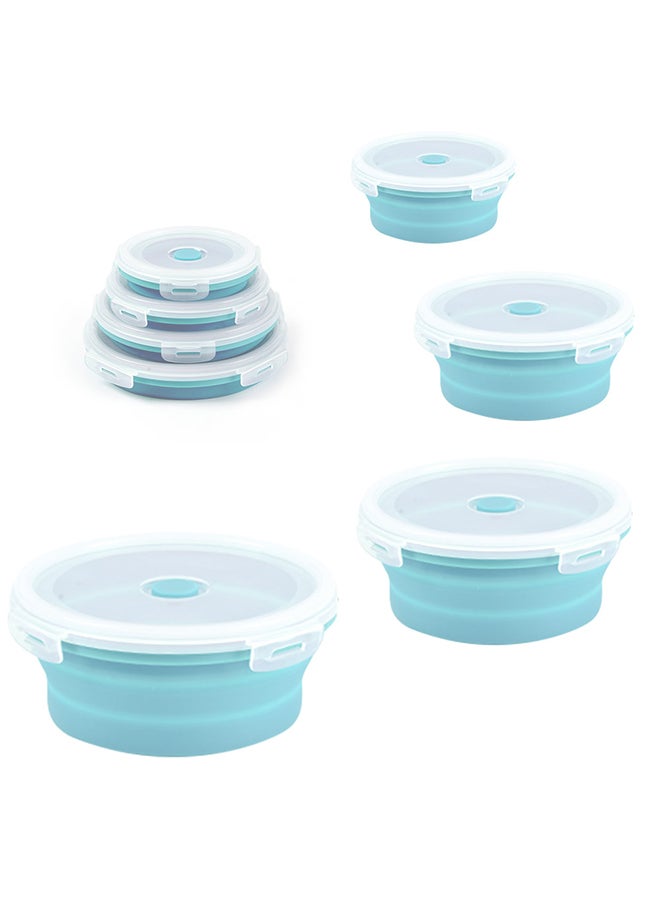 4 Boxes Food Storage Container With Lid Blue 20*13*20cm  - Image 1