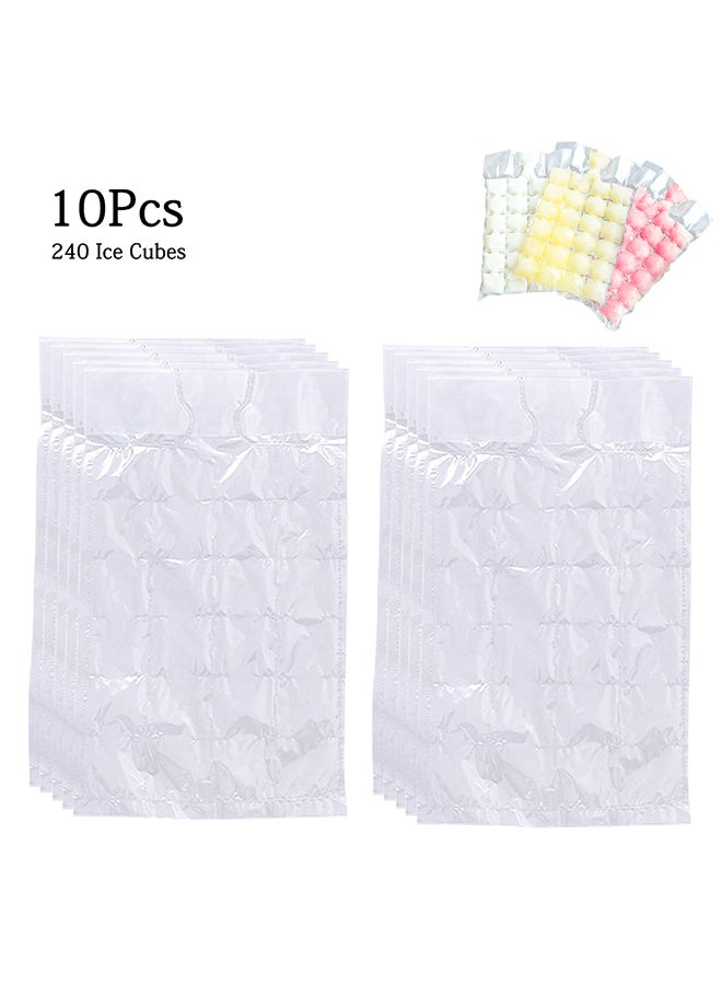 10-Piece Disposable Ice Cube Bag White 30x19x24cm  - Image 1