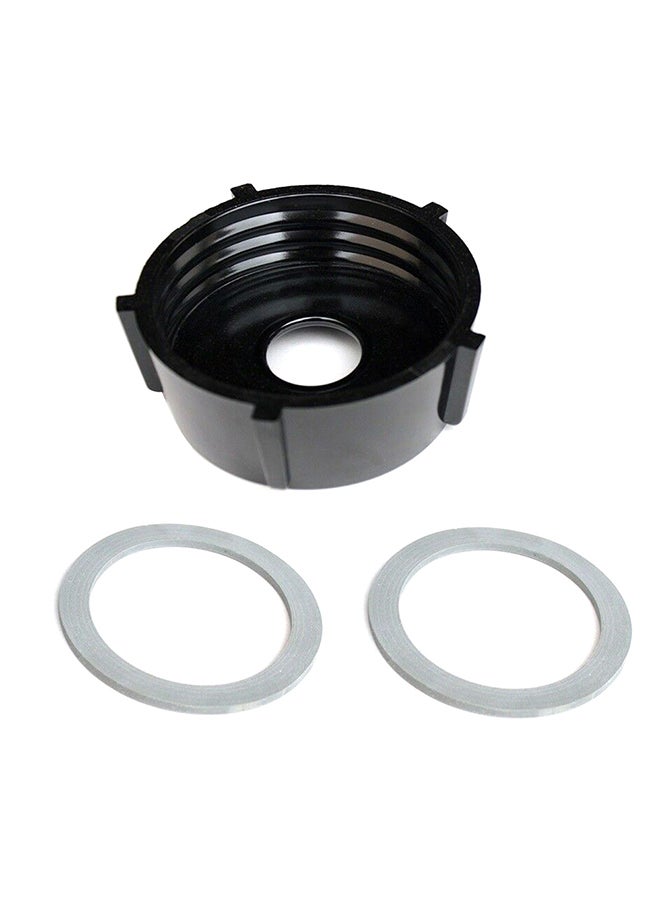 Generic - 4-Blade Ice Crusher And Blender Jar Base And 2-Piece Rubber O-Ring Gaskets Set Black 9*8*8cm - Image 1