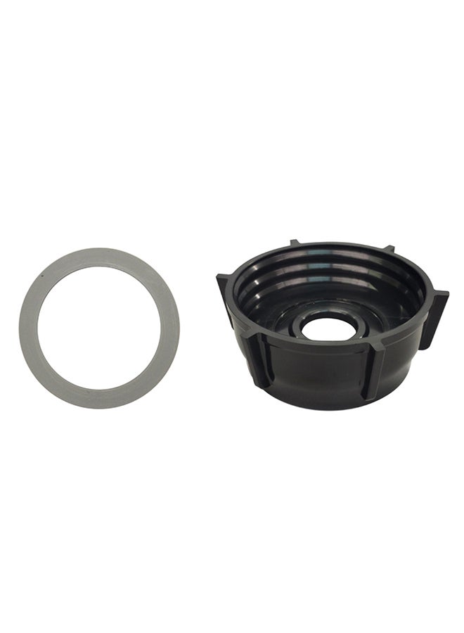 Generic - 4-Blade Ice Crusher And Blender Jar Base And 2-Piece Rubber O-Ring Gaskets Set Black 9*8*8cm - Image 1