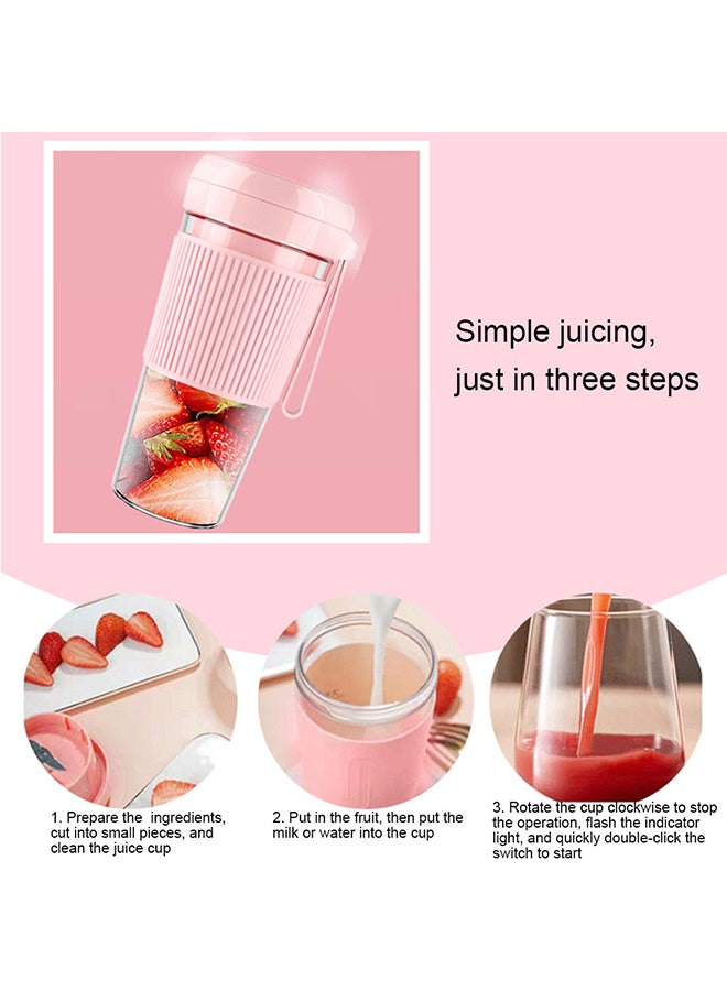 عصّارة كهربائية محمولة وردي/أحمر 20*9*9سم - Image 5