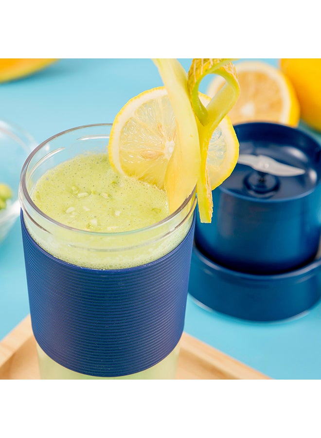 عصارة فواكة كهربائية محمولة بسعة صغيرة 300 مللي خلاط أوتوماتيكي لأغذية الأطفال لعمل ميلك شيك وكوب خلط عصير خلاط فواكه متعدد الوظائف قابل لإعادة الشحن بالـ USB يمكن استخدامه بالمنزل وأثناء السفر أزرق/أحمر/أخضر 23*11*11سم - Image 4