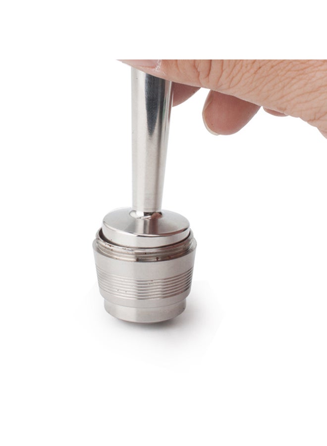 Stainless Steel Fillable Coffee Capsule Cup Silver 11*5.4*5.4cm - Image 2