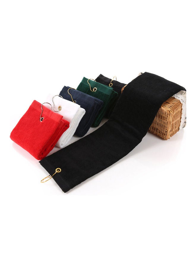 Generic 40x60cm Golf Club Ball Sports Water Absorption Tri-Fold Cotton Towel with Clip 20*10*20cm - Image 2