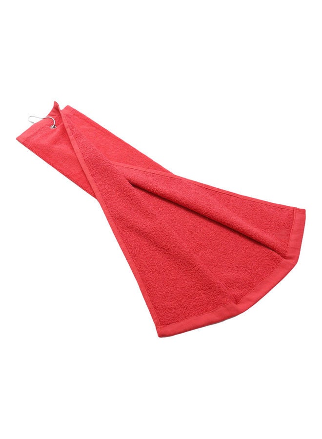 Generic 40x60cm Golf Club Ball Sports Water Absorption Tri-Fold Cotton Towel with Clip 20*10*20cm - Image 1