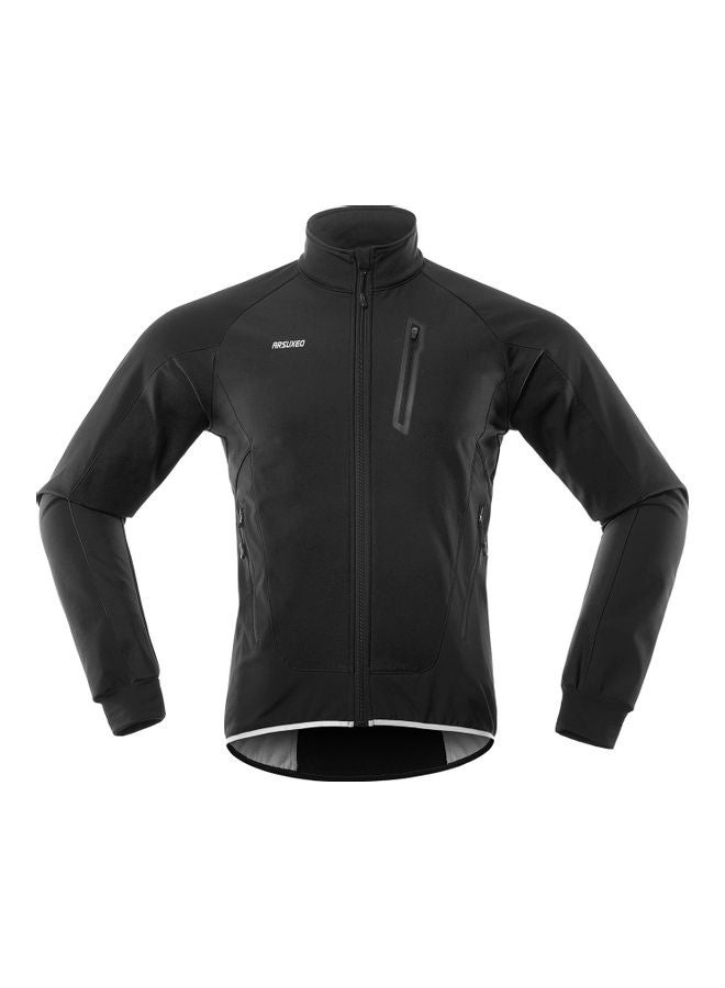 Generic Men Cycling Jacket Waterproof Windproof Thermal Fleece Bike Jersey MTB Bicycle Riding Running Autumn Winter Jacket Coat L 30*3*28cm  - Image 2