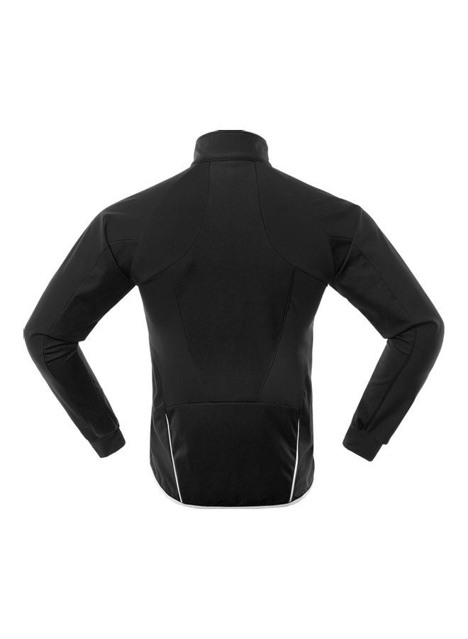 Generic Men Cycling Jacket Waterproof Windproof Thermal Fleece Bike Jersey MTB Bicycle Riding Running Autumn Winter Jacket Coat L 30*3*28cm  - Image 4