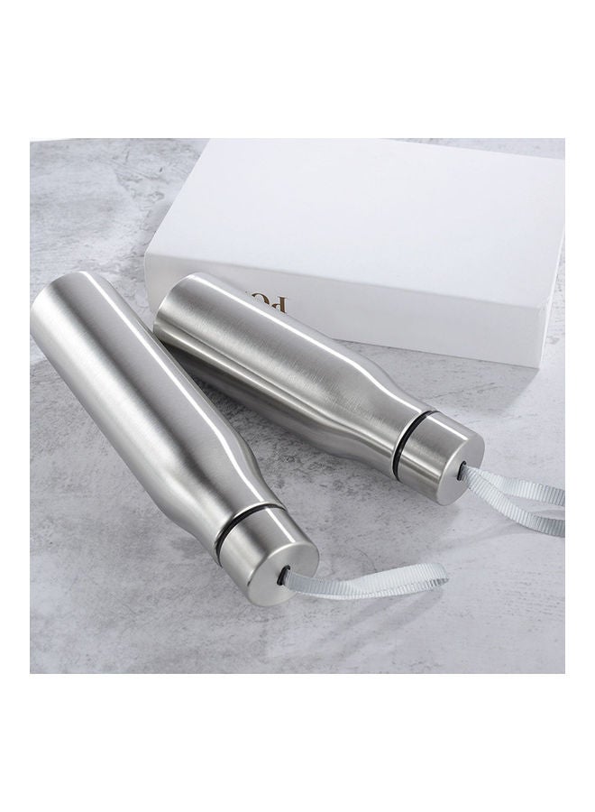 Generic - 500/750ml Portable Stainless Steel Water Cup Beer Drink Bottle with Tote Rope 20*10*20cm - Image 1