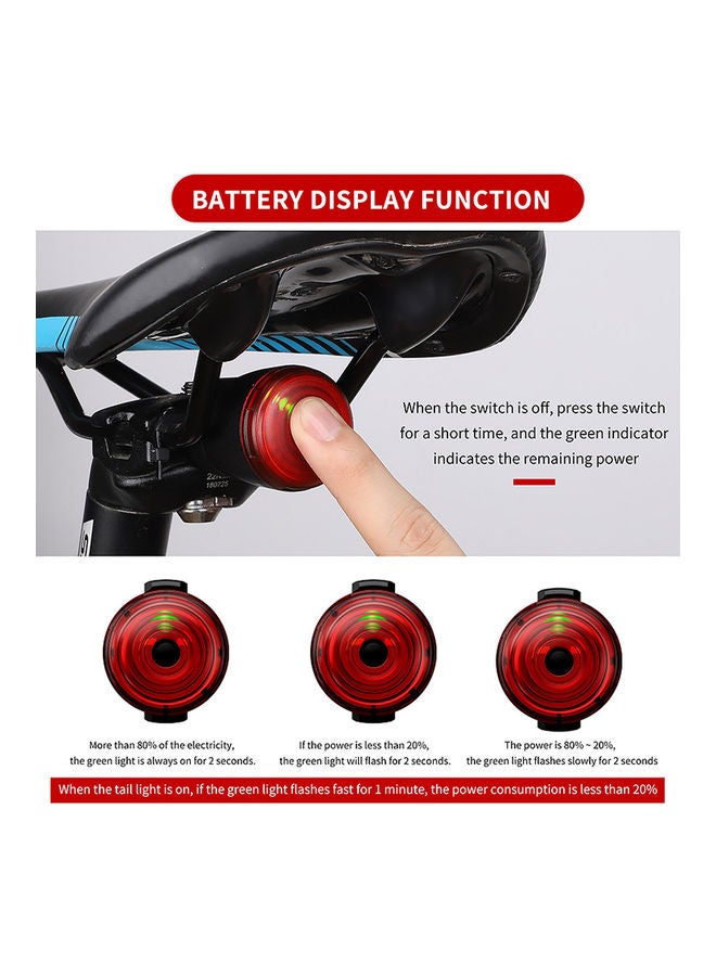 Generic - Bicycle Flashlight Bike Rear Light Auto Brake Sensing Waterproof LED Chargings Cycling Taillight Bicycle Saddle Seatpost Taillight 20.5*4.3*6.5cm - Image 1