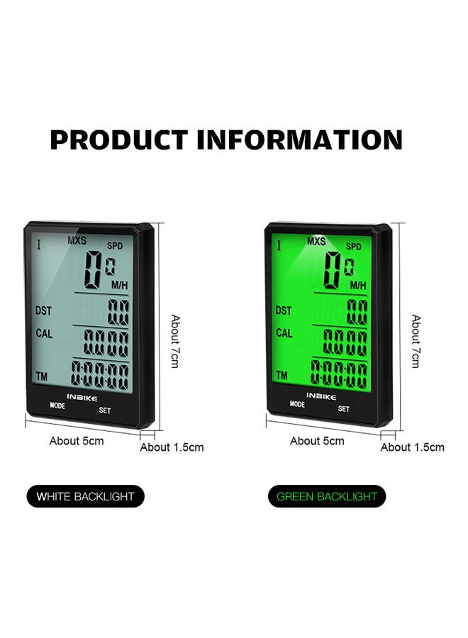 Generic - INBIKE 2.8 inch Bike Wireless Computer Multifunction Rainproof Riding Bicycle Odometer Cycling Speedometer Stopwatch Backlight Display 10.5*6*7.5cm - Image 1